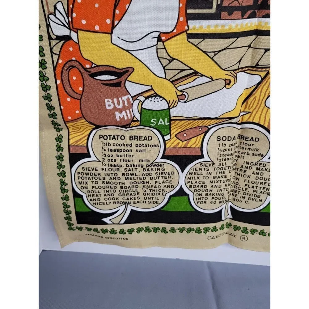 Vintage Irish Decorative Tea Towel #A7
